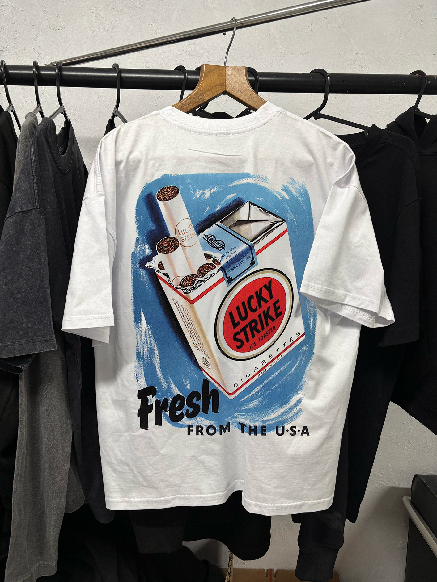 90's Rare Lucky strike vintage white tee