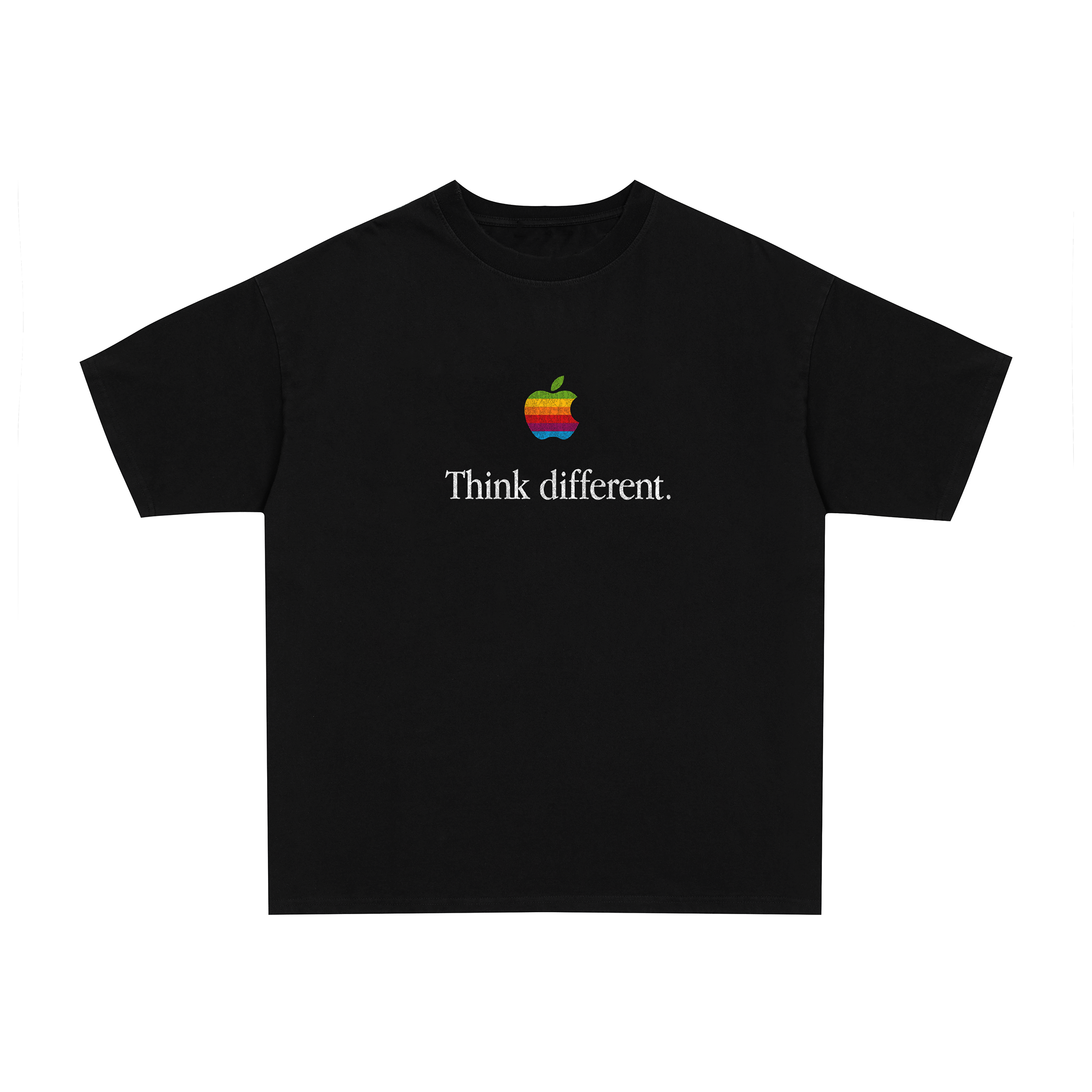 90's Apple think differently vintage black graphic t-shirt