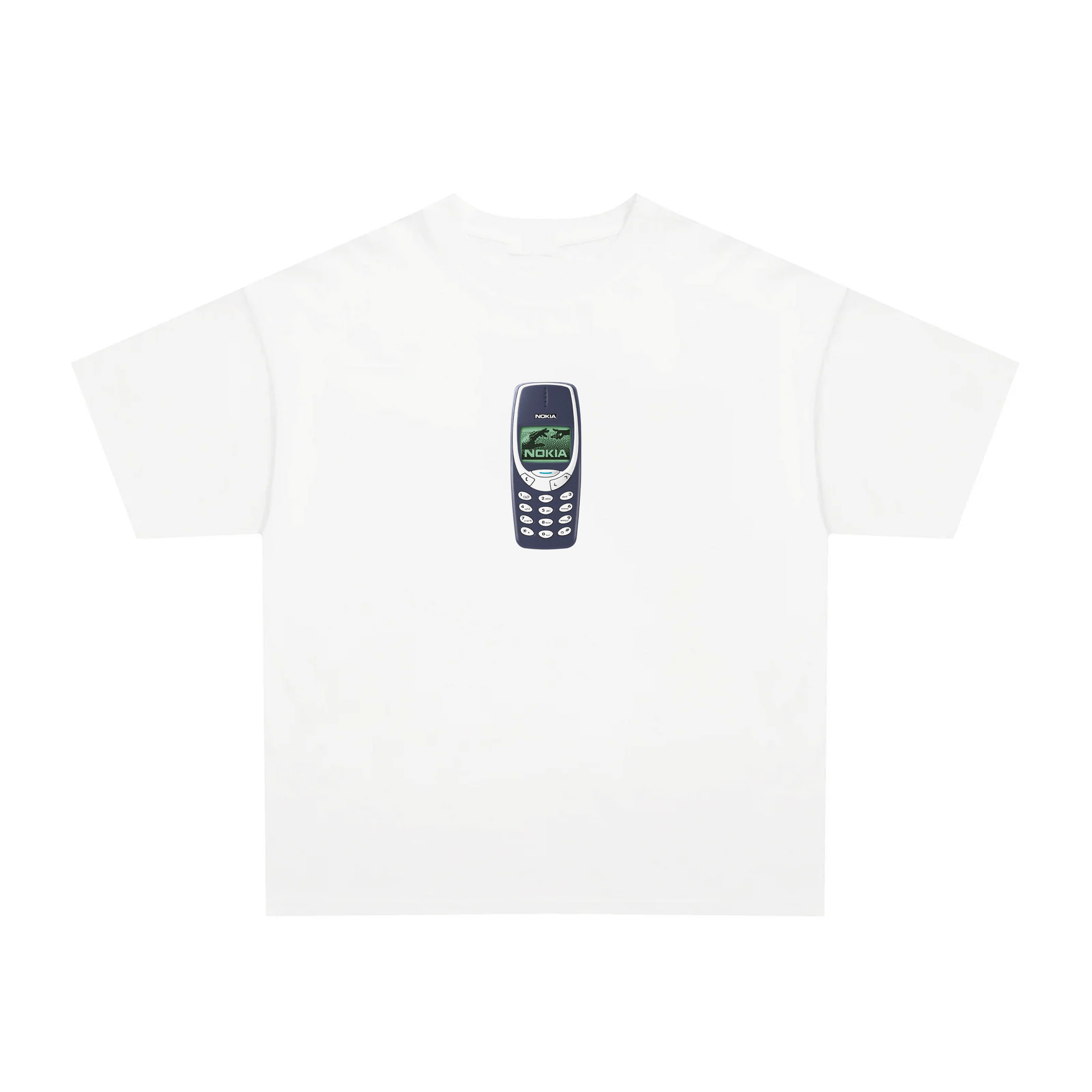 Vintage 2000s Nokia Brick white t-shirt, retro tech posterboy streetwear tee