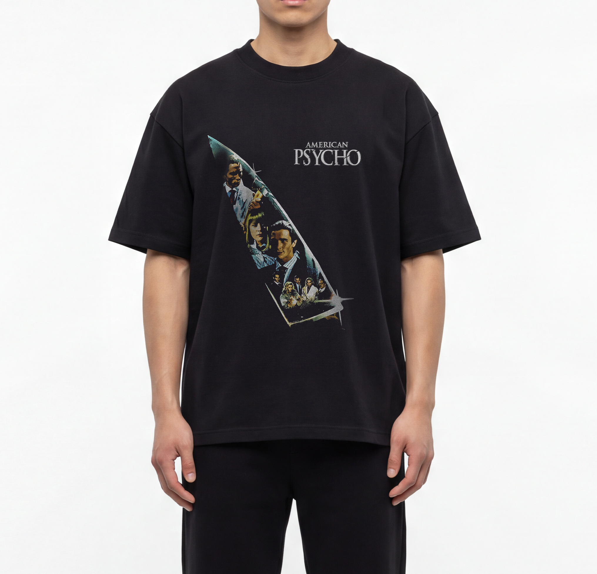 90's American Psycho vintage black graphic t-shirt
