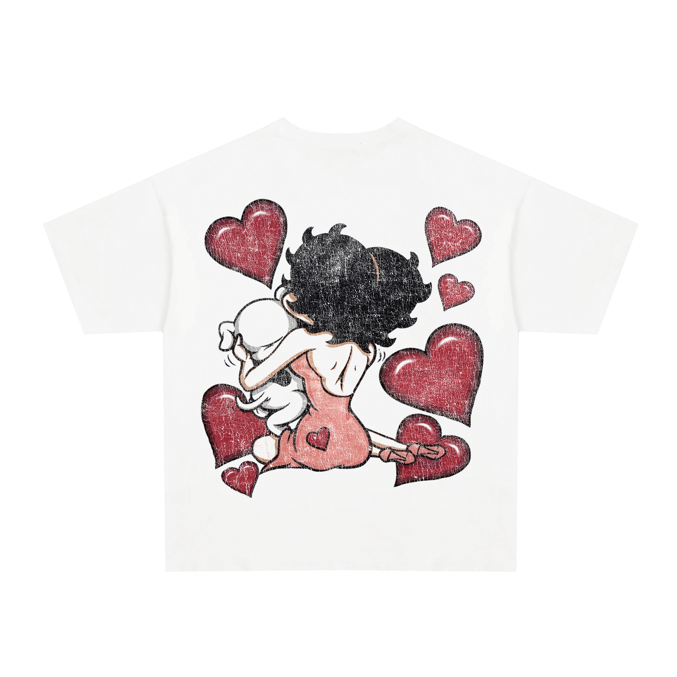 90's Betty boop hearts vintage white tee