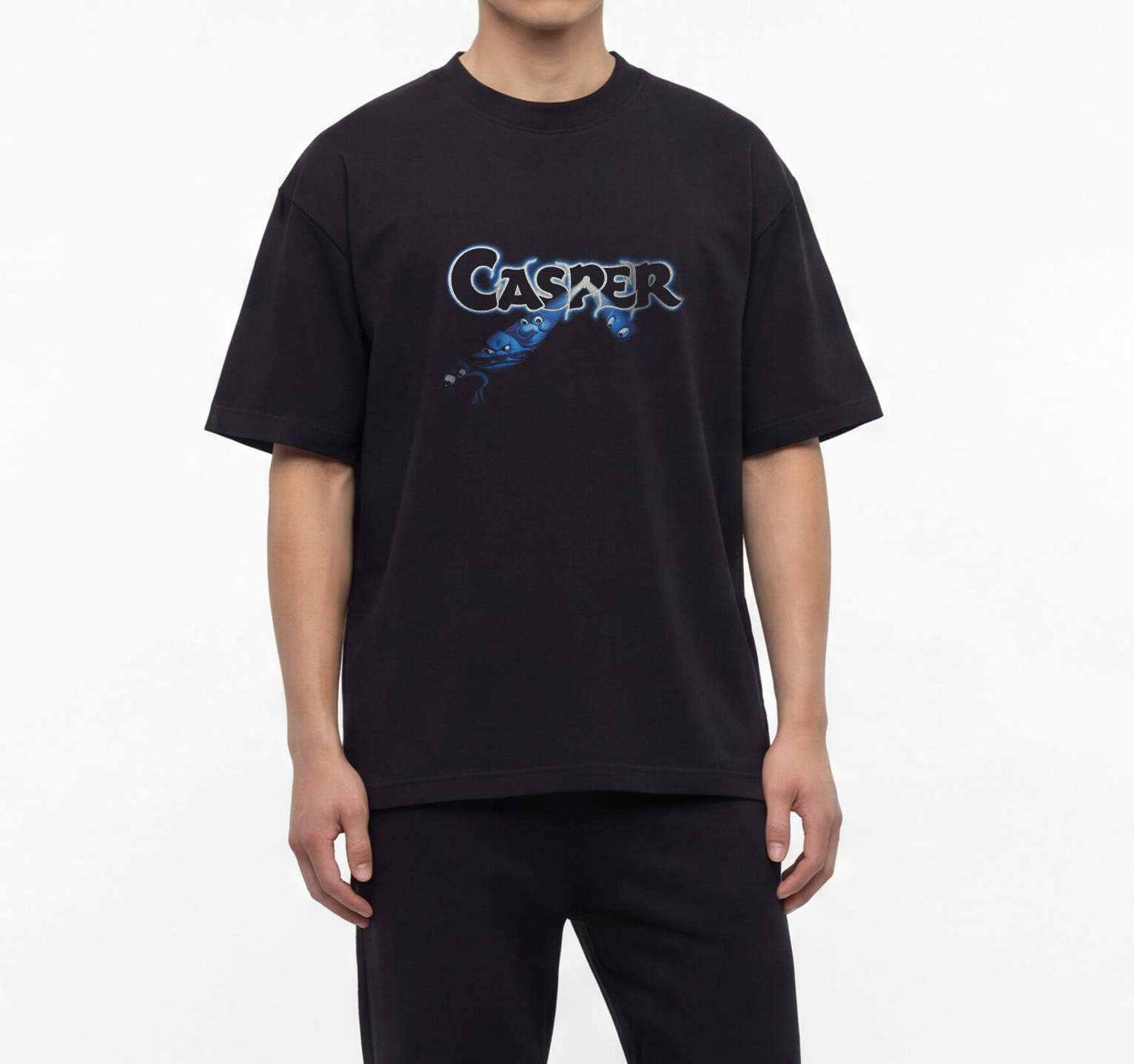 90's Casper the friendly ghost vintage black graphic t-shirt