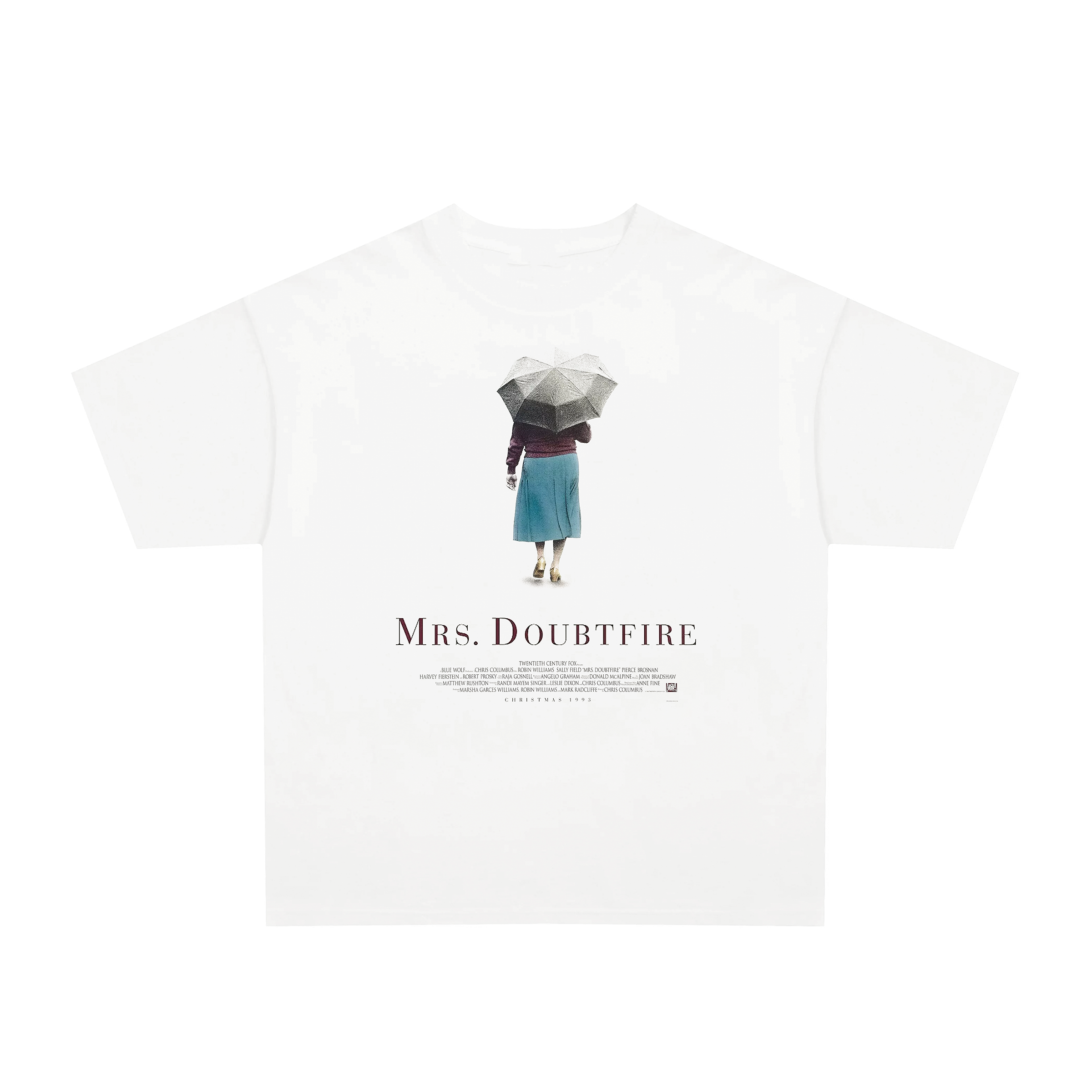 90's Mrs doubtfire white graphic t-shirt