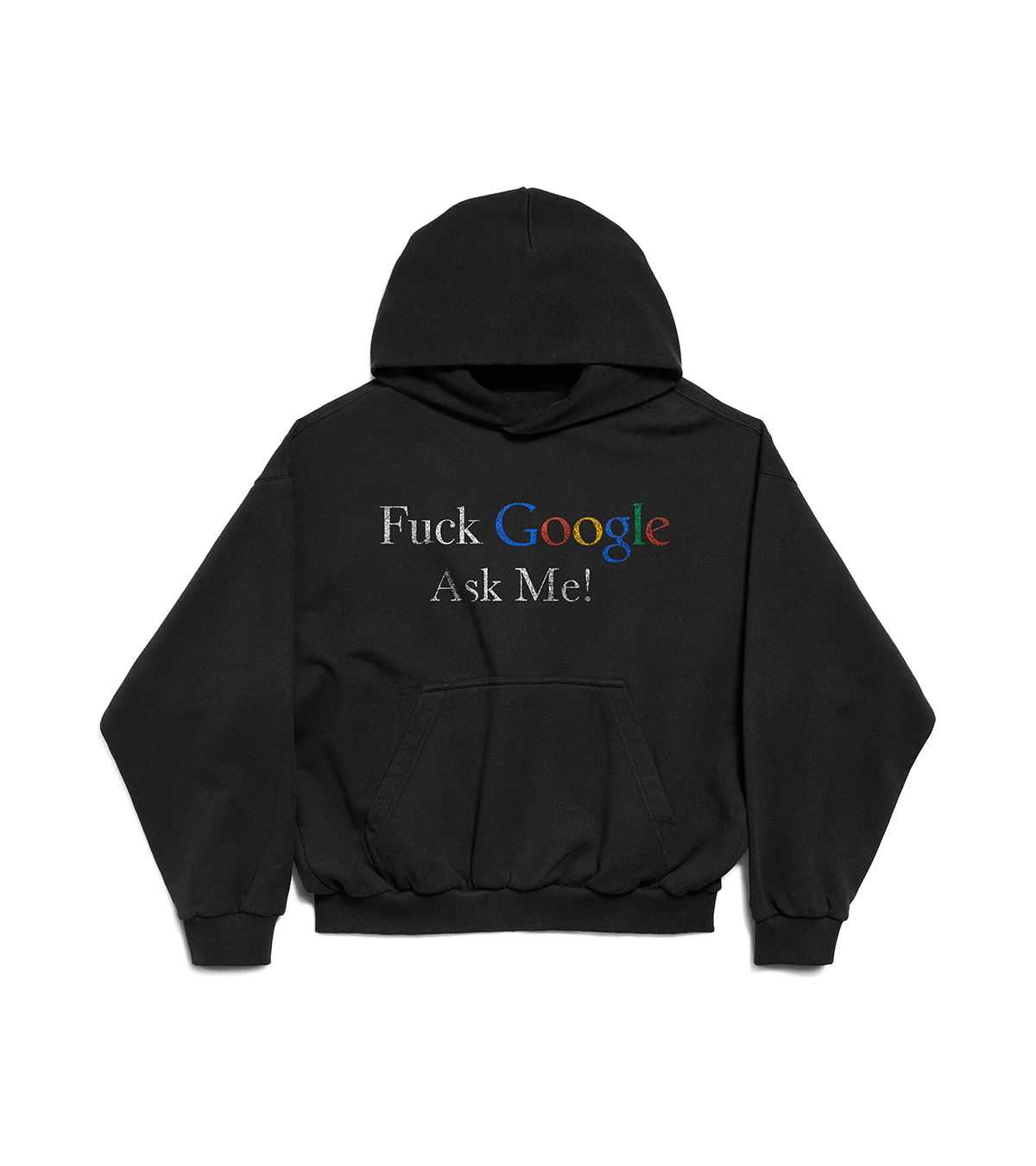 90's fuck google vintage black graphic hoodie