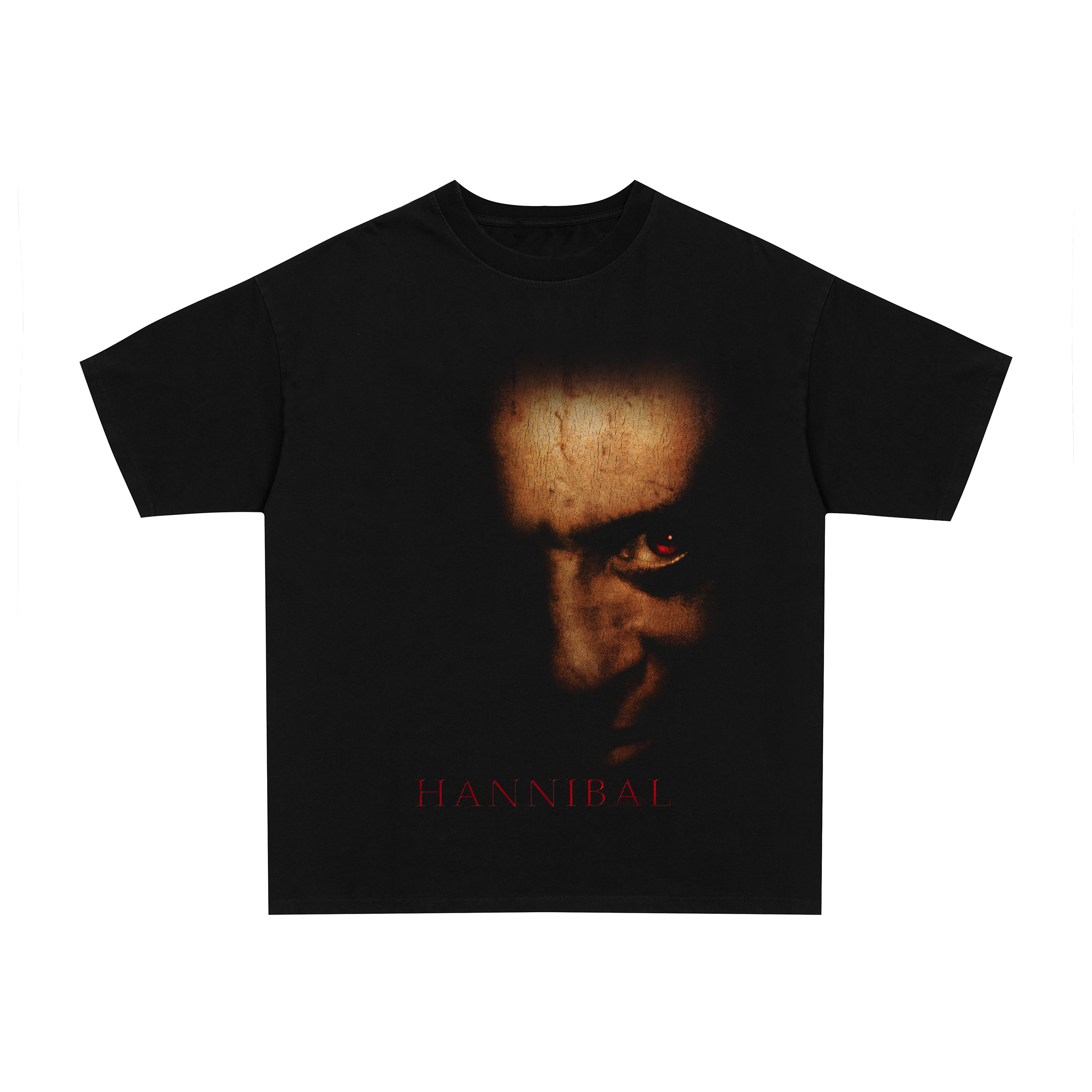 90's Hannibal horror vintage black graphic t-shirt