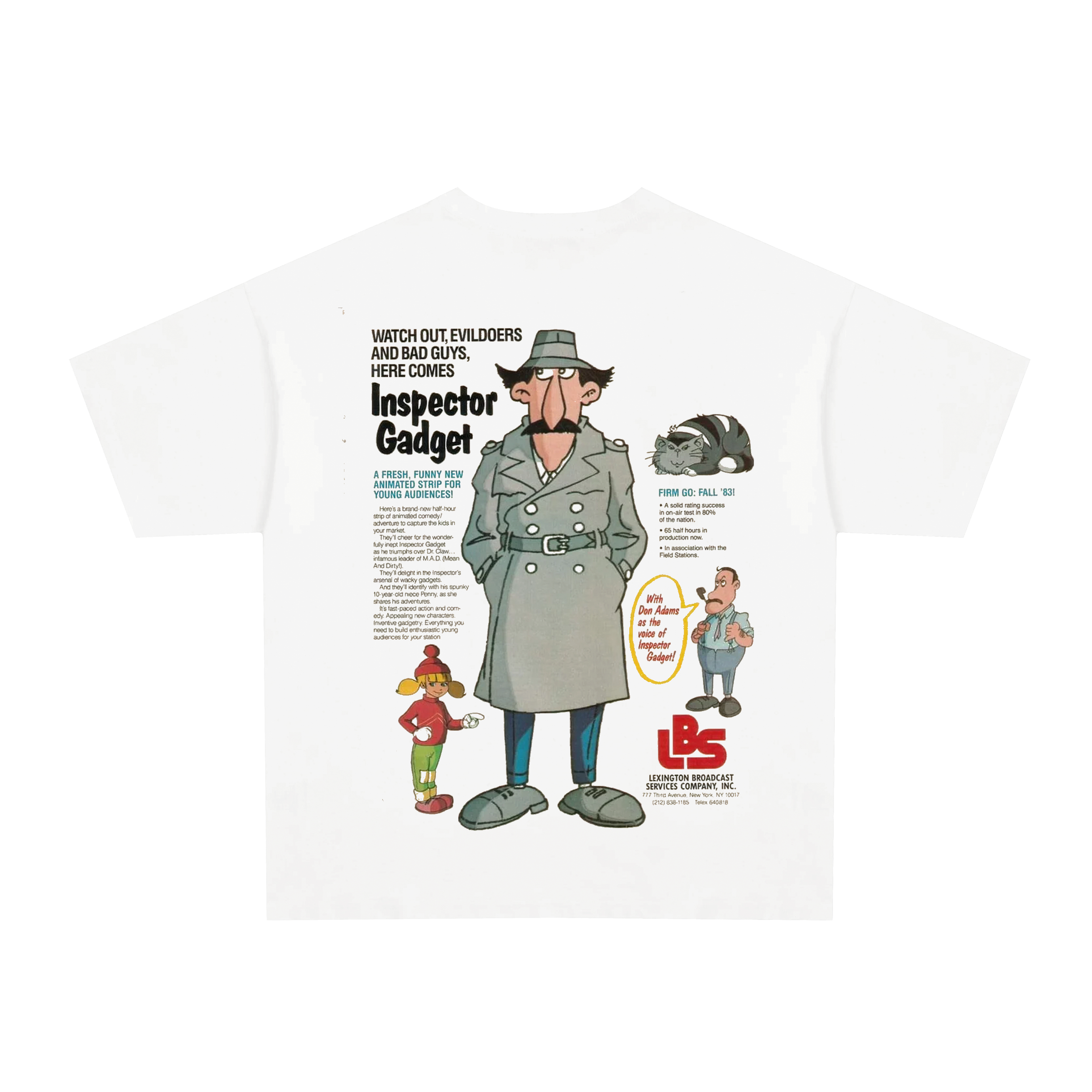 80's Inspector Gadget vintage white graphic t-shirt