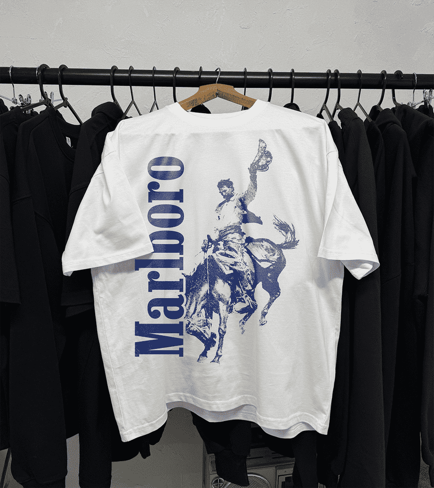 90's Marlboro cowboy vintage white t-shirt