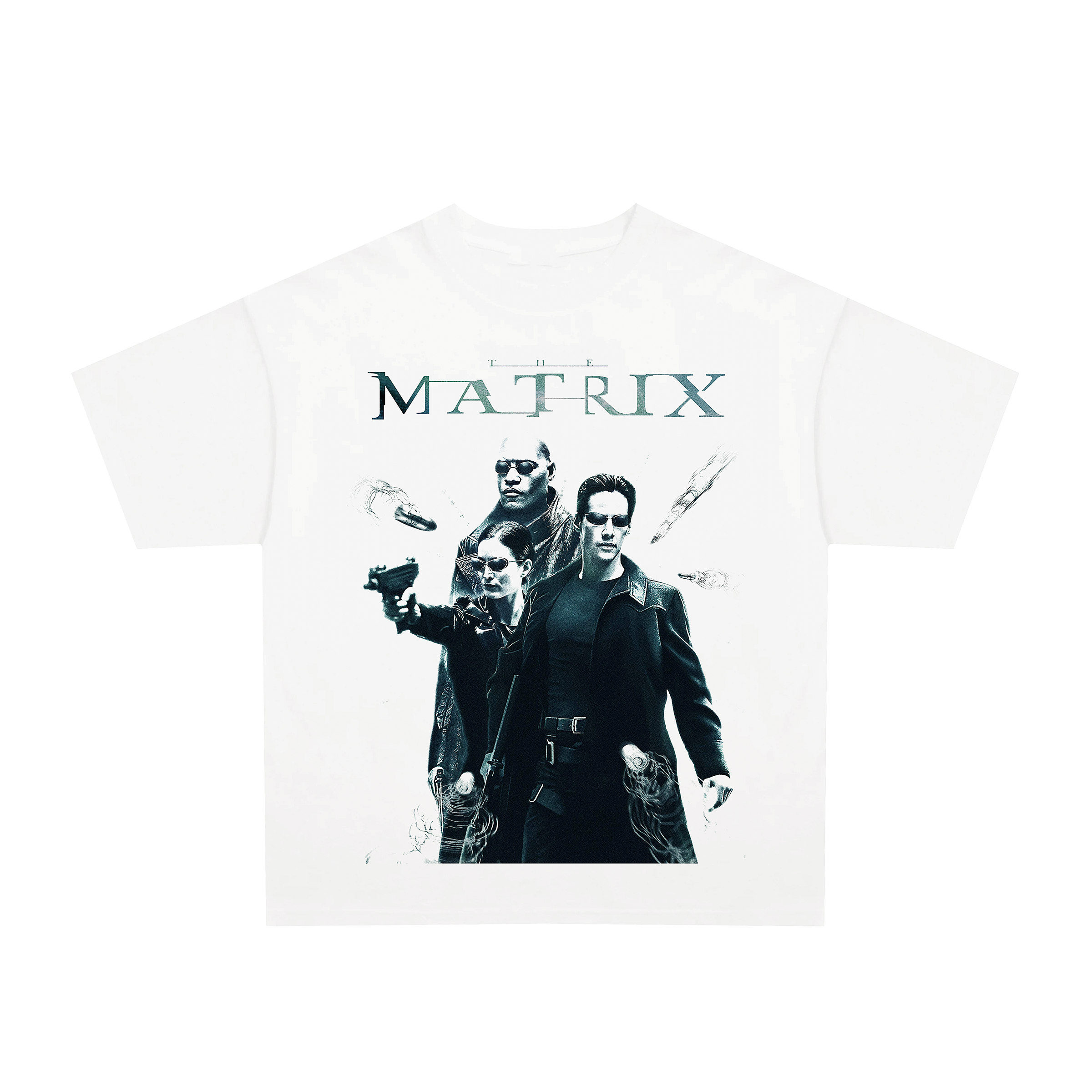 90's Matrix white graphic t-shirt
