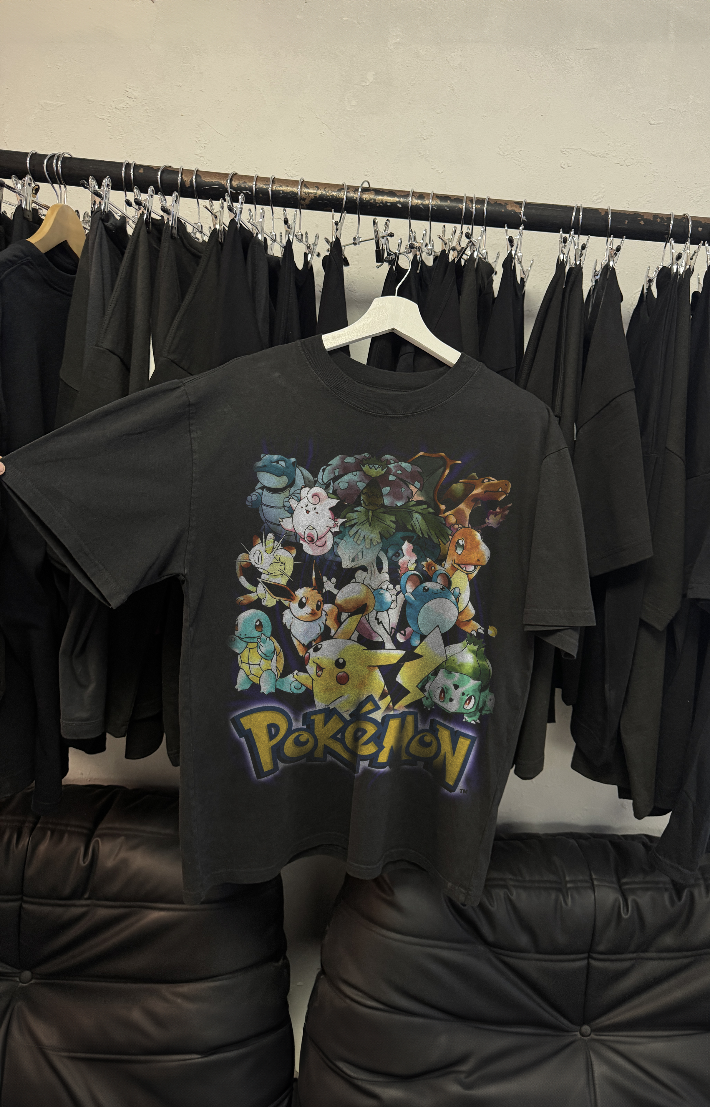 90's Pokemon gen1 vintage black graphic t-shirt