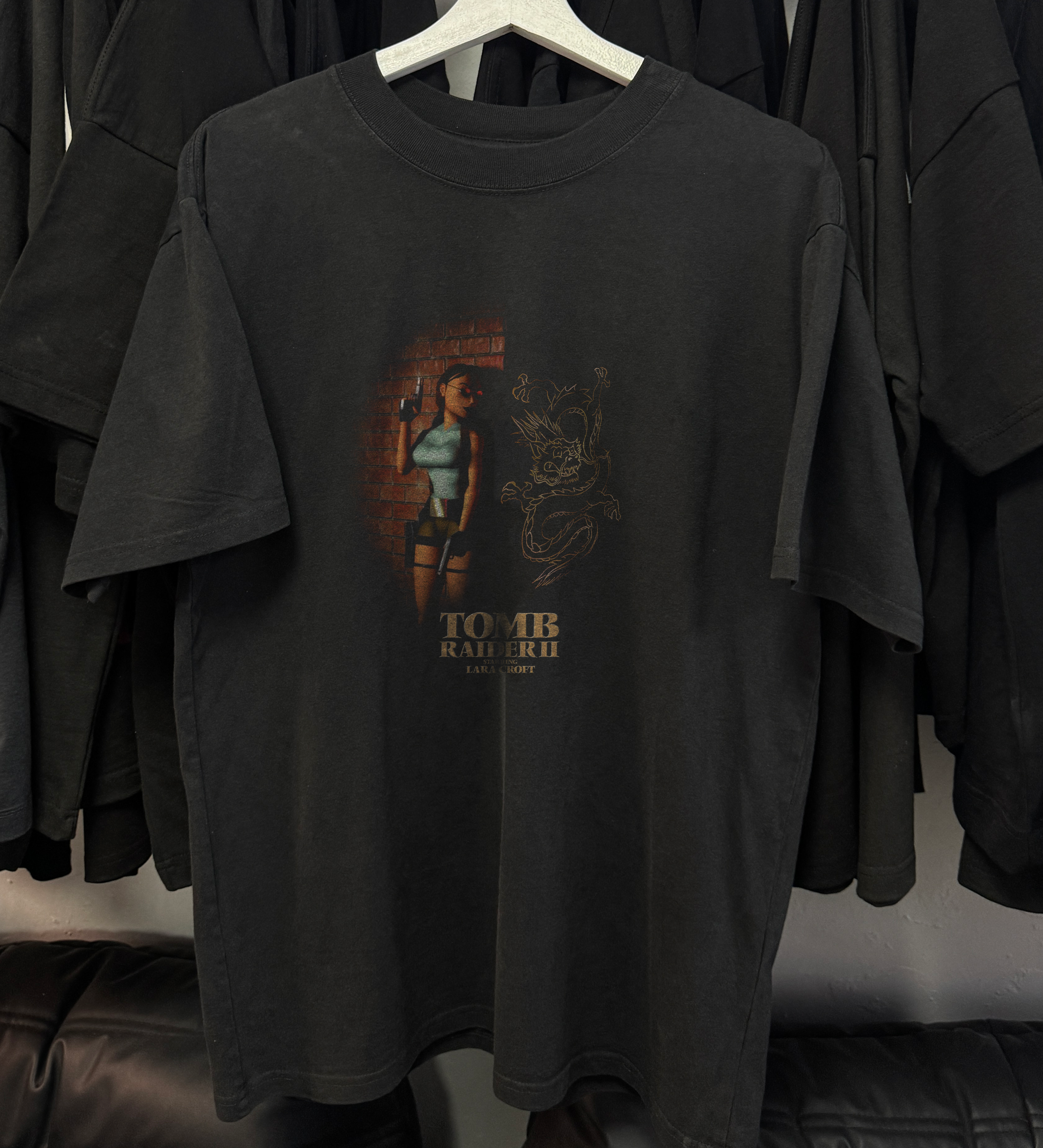 90s  PS1 Tomb raider II vintage black graphic t-shirt